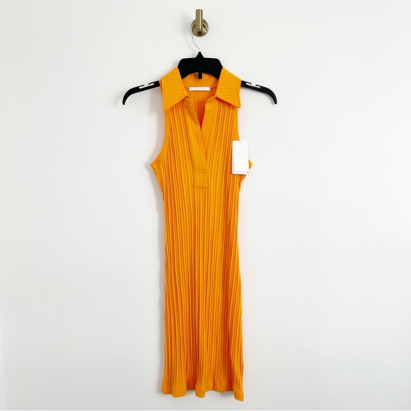 NEW Helmut Lang Polo Sleeveless Mini Dress in Apricot Size Medium (M) - Picture 3 of 11
